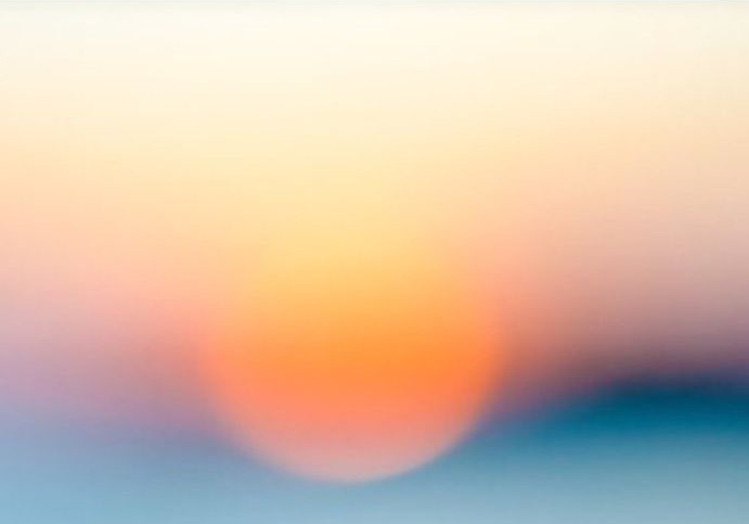 Dégradé de lumière, soleil levant sur fond bleu